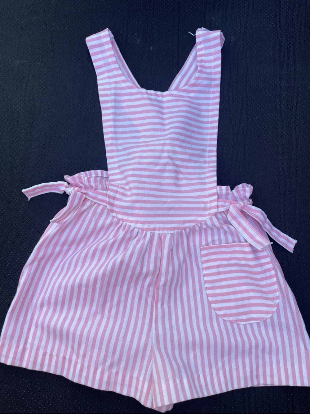 Vintage Carters Pink and White Striped Girls' Pinafore Romper